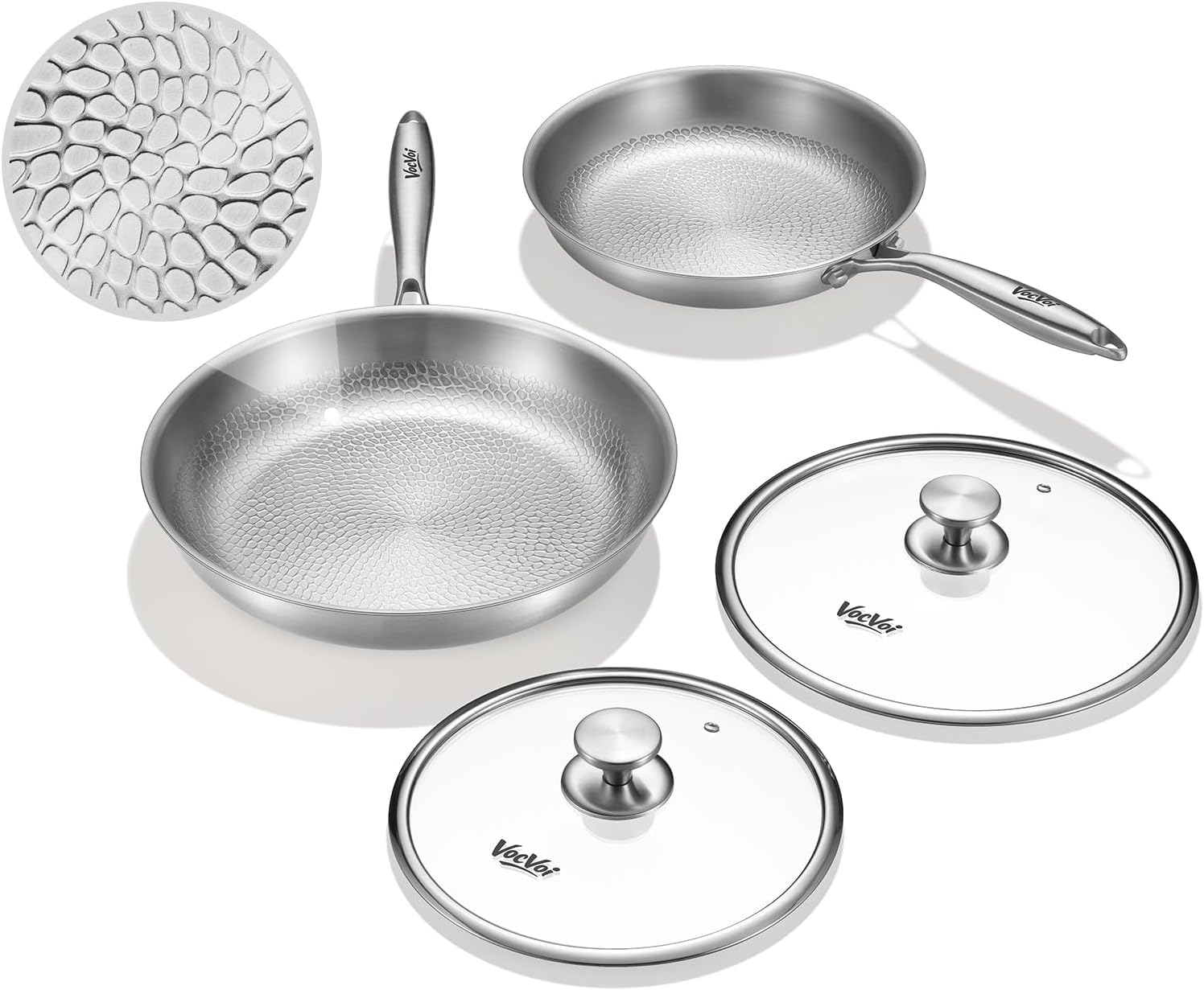 VocVoi Titanium Frying Pan on marble countertop